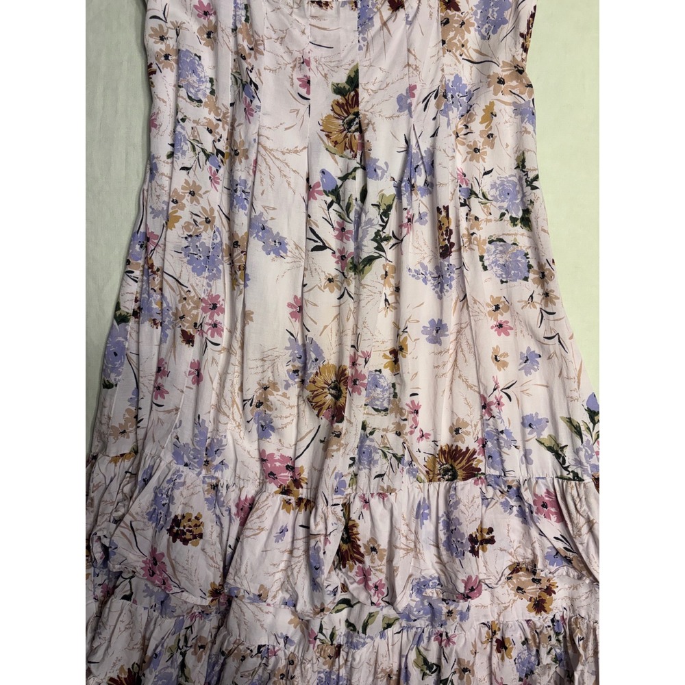 Anthropologie Floral Tiered Cap-Sleeve Midi Dress - SIZE XS Petite - Picture 6 of 16